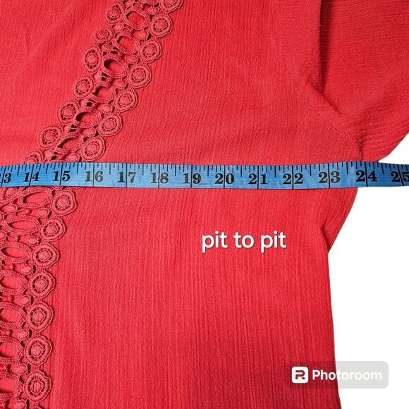 La Blanca Coral Pink Embroidered Lace Swimsuit Cover Up, Style #LB4CC55, Size L - Picture 7 of 11